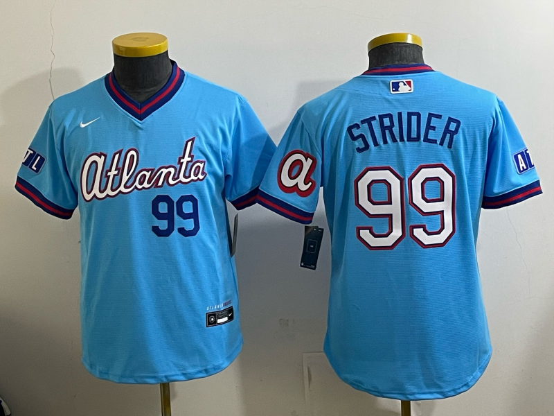 women Atlanta Braves #99 Strider blue Nike 2026 Jersey 052006->san antonio spurs->NBA Jersey